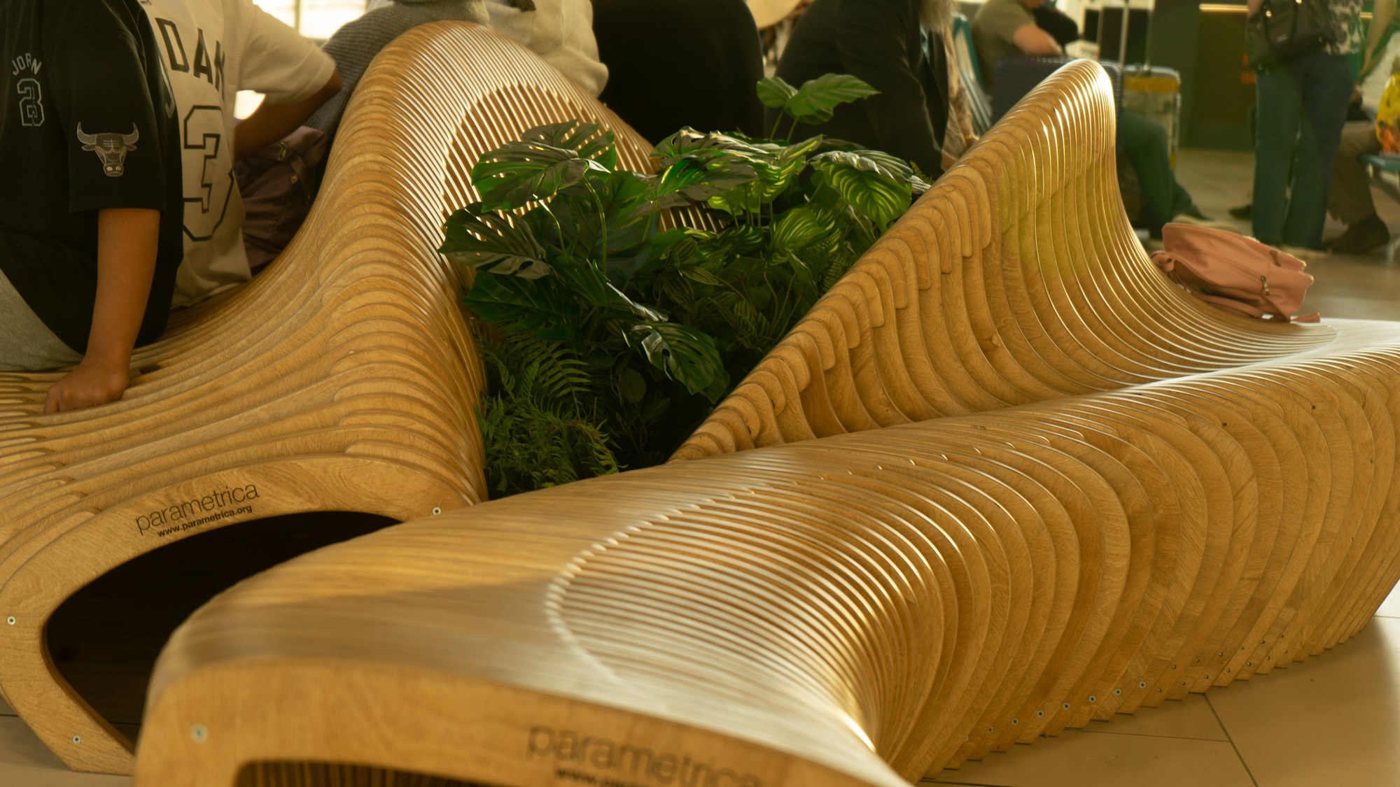 Almaty International Airport, Almaty — parametric benches