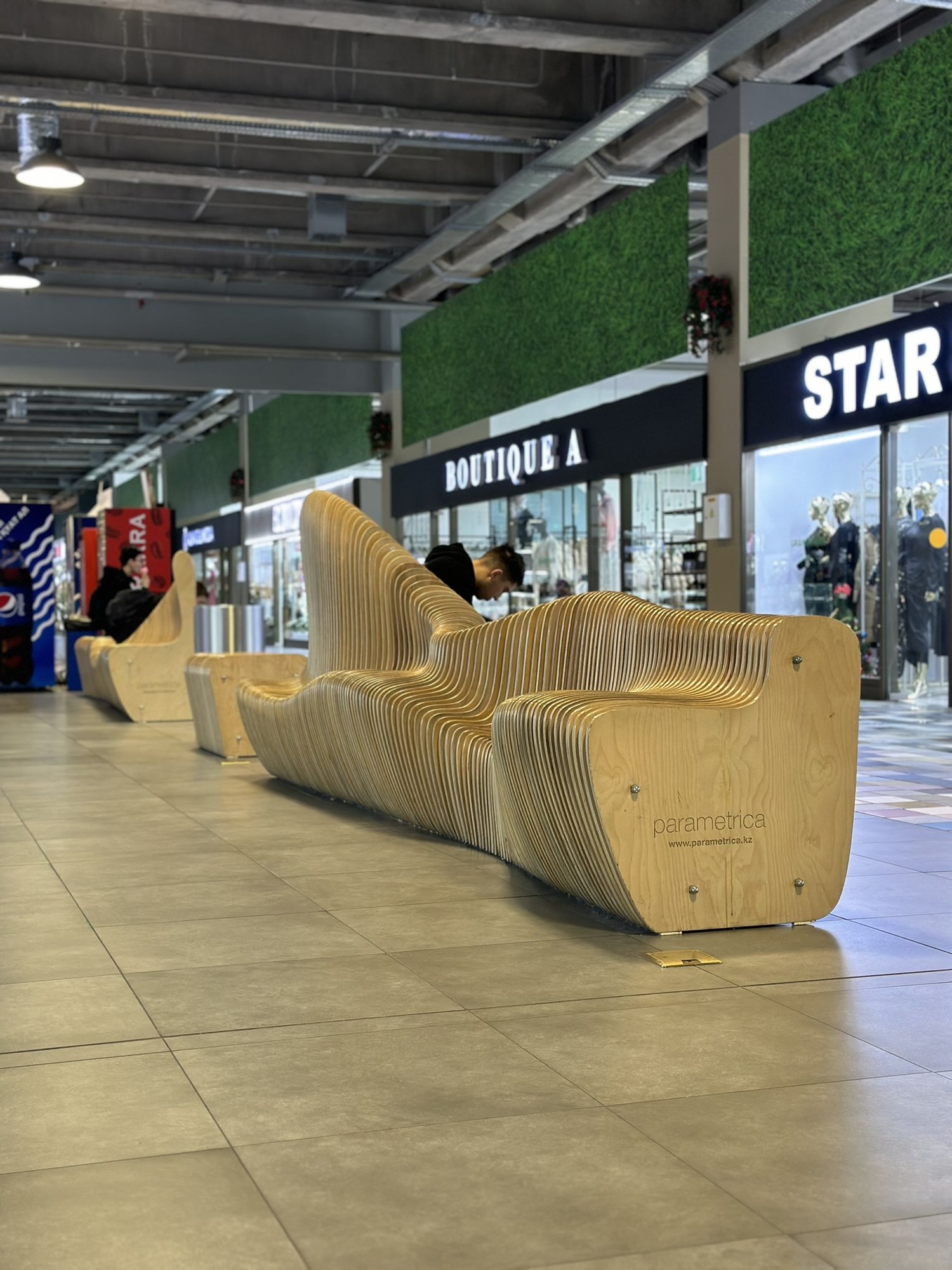GRAND PARK mall, Almaty — parametric benches by Parametrica · photo 2 of 8