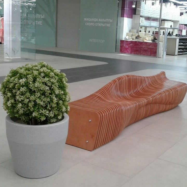 Parametric bench B2.4 at KOSTANAY PLAZA mall Kostanay · photo 7 of 7