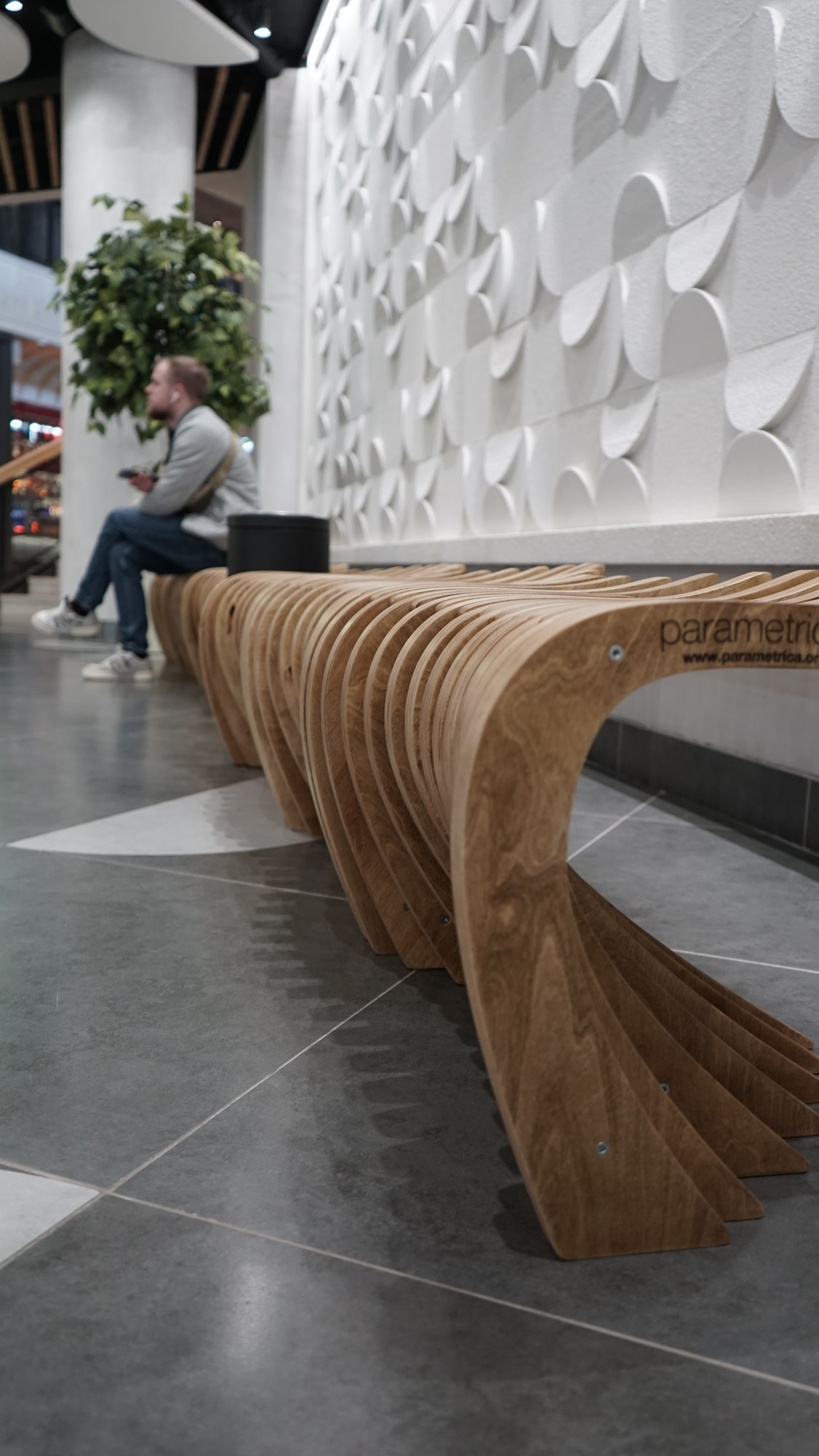 PLATFORMA Foodmarket, Almaty — parametric bench T2.31 · photo 3 of 9