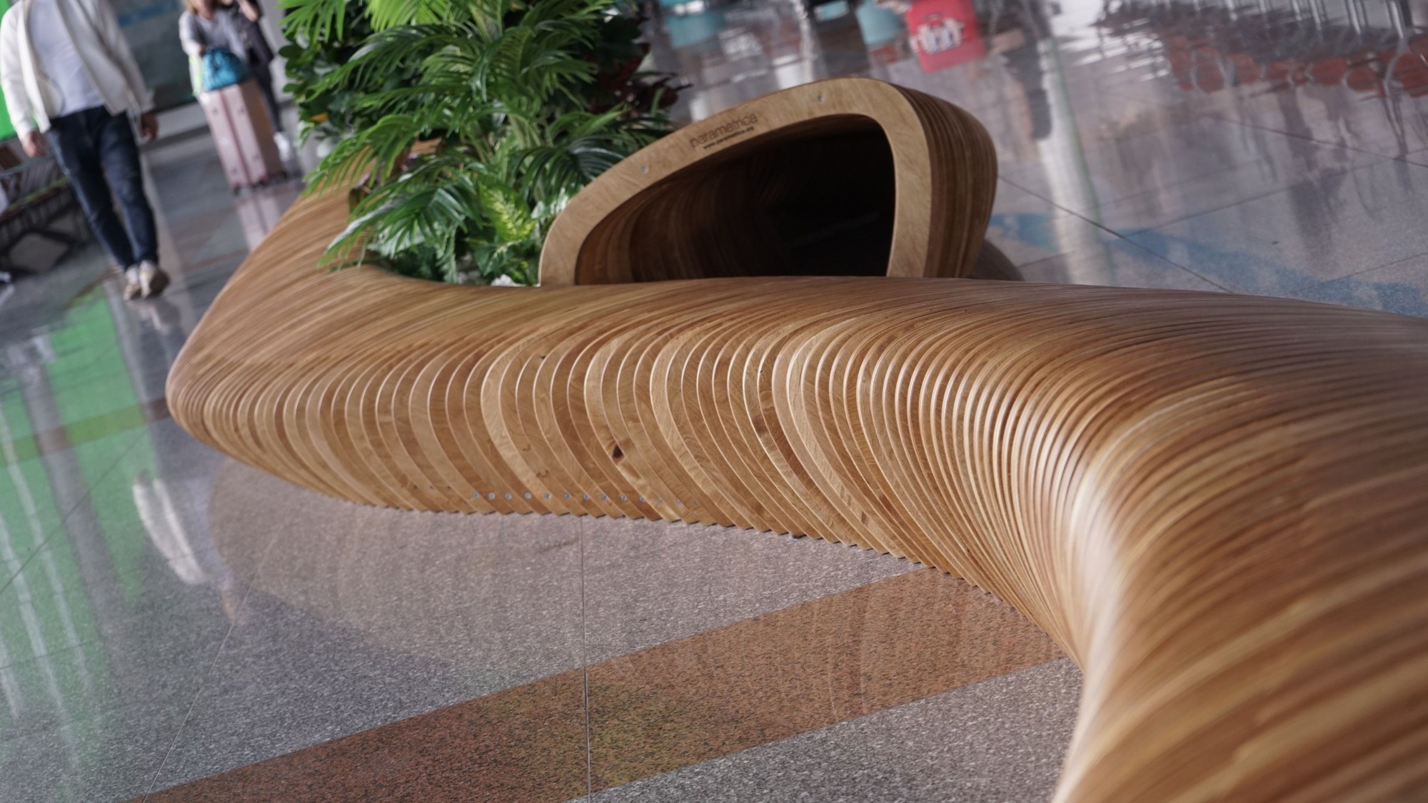 Astana International Airport, Astana — parametric benches