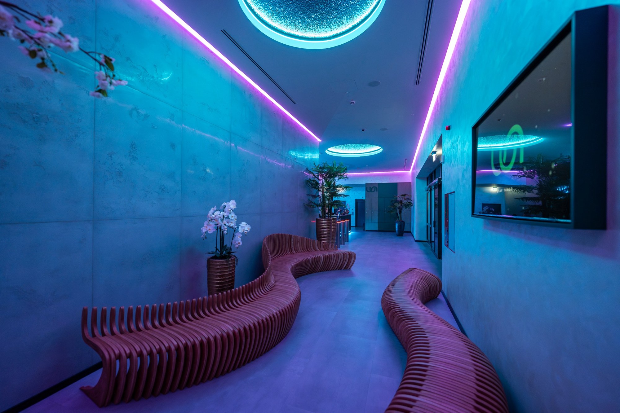 Wellext Spa, Frankfurt — parametric benches