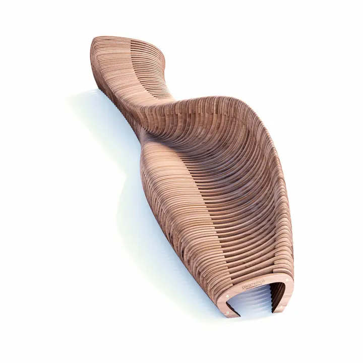 Parametric bench FL1.1 used in benches for hotels and spas