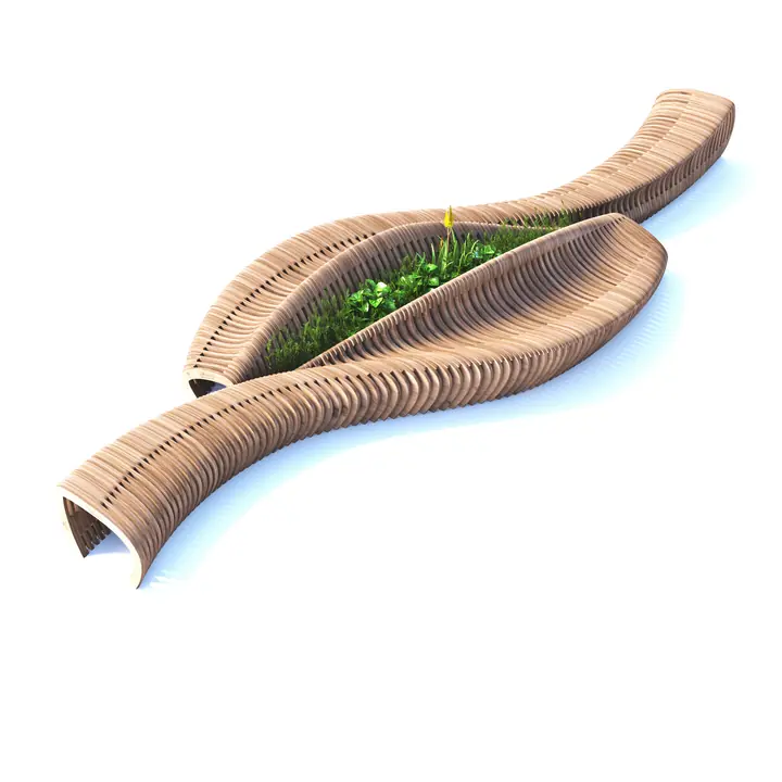 Parametric bench GL1.32 used in seating for airports