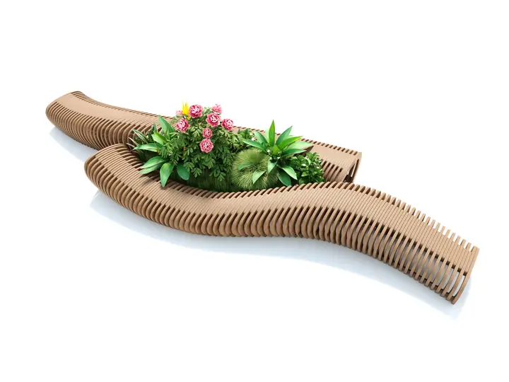 Parametric bench GL2.11 used in benches for shopping malls